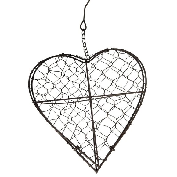 Heart-Shaped Metal Wire Succulent Wreath Frame Flat Back With Hook 8.5 x 8 - Picture 3 of 9
